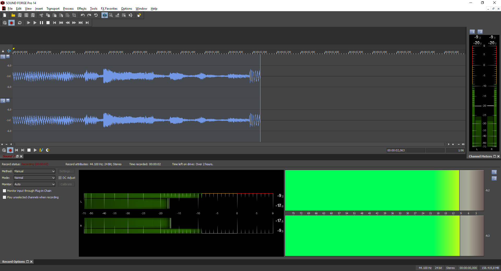 Ускорить аудио в sound forge